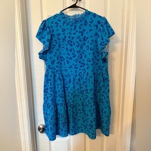 SHEIN Blue Animal Print Dress